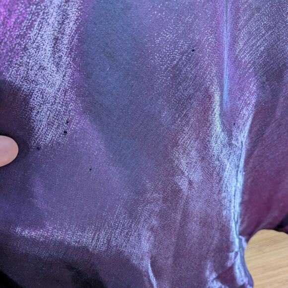 Vintage Prom Dress Maxi Gown L Purple Y2K Bow Goth Babydoll Regency Princess - Picture 12 of 13